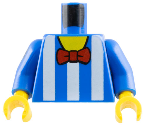 Lego New White Minifigure Torso Black Thin Stripes Red Scarf Sailor Captain 