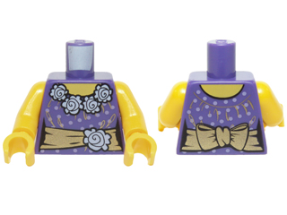 LEGO Minifigure Torso 302 CORAL Female White Blaze Medium Lavender Rosettes 