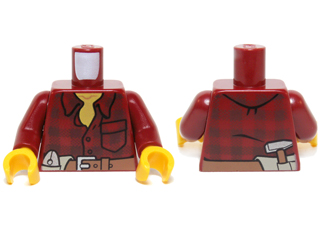 tools pliers hammer pattern dark red shirt LEGO 973pb1256c01 torso