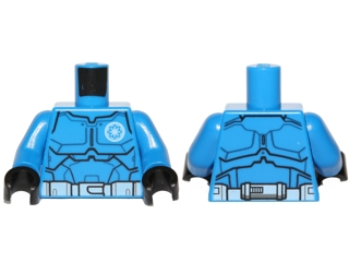Lego Star Wars Clone Pilot Sand Blue Minifigure Torso Body #A26 