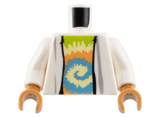 LEGO Torso White Robe with Tie Dyed Shirt Pattern Minifig 