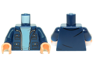 LEGO NEW MINIFIGURE TORSO DARK BLUE ADMIRAL NORRINGTON WITH FLESH HANDS 