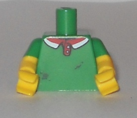 LEGO 5 x Pizza Delivery Torso Green Torso Polo Shirt City For Minifigure 