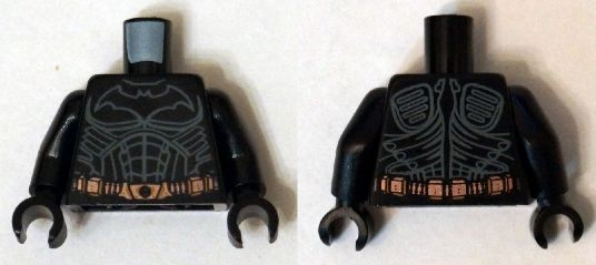 Torso Batman Logo with Body Armor Outline and Copper Belt Pattern / Black  Arms / Black Hands : Part 973pb1884c01 | BrickLink