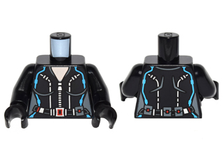 Lego New Minfigure Torso Azure Piece with Zippers and Belt Buckle Piece 