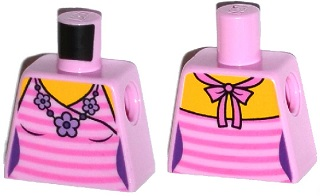 Lego 1 Body Torso For Female Girl Minifigure Pink Vest Top Butterflies Necklce