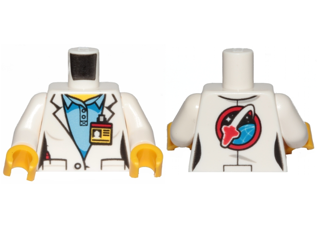 Lego Male Female Minifig Torso Body Part w/ Classic Space Helmet Pattern White 