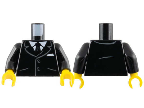 New LEGO Minifig Torso Friends Black Male Female Formal Tuxedo Suit Pattern 