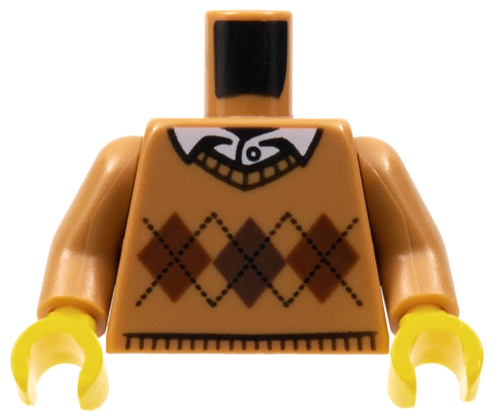 Lego New Torso Knit Sweater Pattern Tan Arms Yellow Hands Pieces
