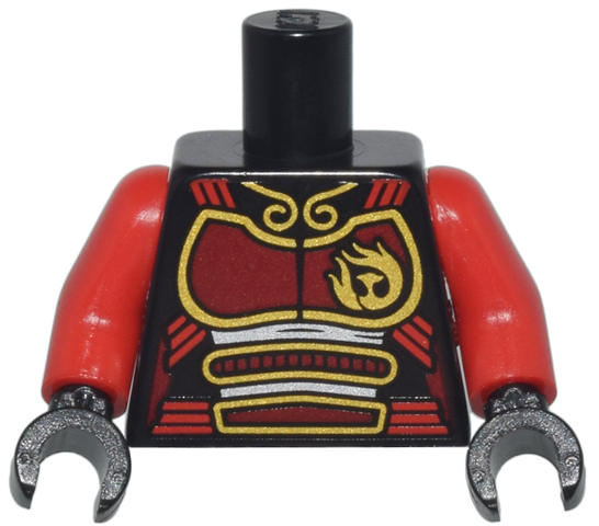 Torso Ninjago Female Dark Red Samurai Armor with Gold