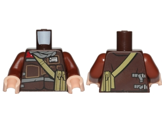 LEGO Minifig Star Wars Reddish Brown Torso Plain Band on Arm Neuf