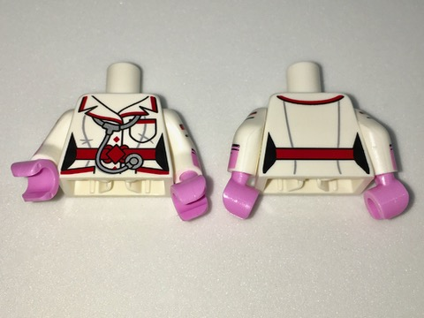 Monochrome Lego Plain Dark Pink Minifigure Head Torso Hands Legs 
