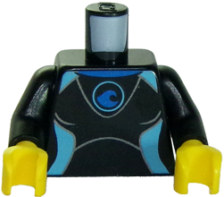 Details about   LEGO Minifigure Torso BLACK Female Wet Swim Suit  BLUE Logo Lines Yellow Hands A 