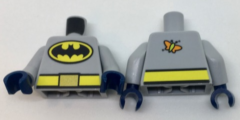 LEGO PART 98603PB002 LARGE FIGURE CHEST ARMOUR WITH BATMAN LOGO 76026 X2 PIECES