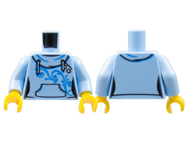 Lego 6 Body Torso For Minifigure Light Blue Hoody Hoodie Purple Top Star 