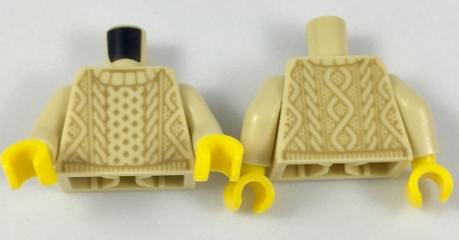 1 x LEGO 76382 Minifigure Torse Pull Tricot Torso Knit Sweater Tan NEUF NEW 