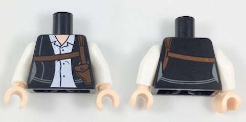 Details about   LEGO MALE TORSO WHITE SHIRT & GUN HOLSTER W/ BROWN HANDS Minifigure Body Part 