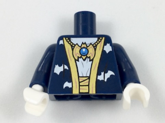 Lego New Bright Light Blue Torso Robes with 3 Silver Frog Clasps Pieces 