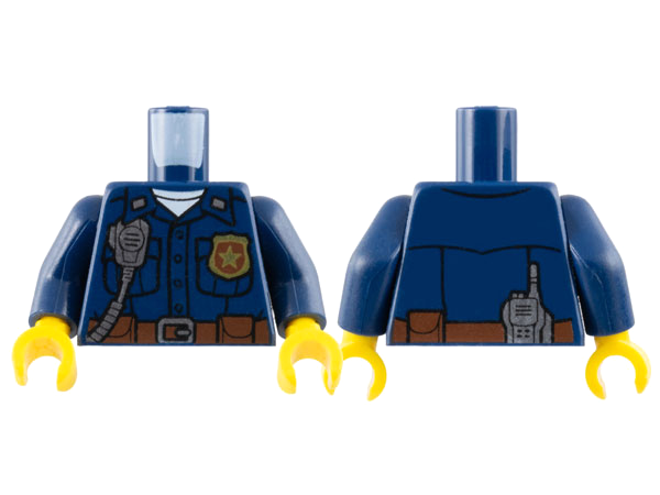 Lego Minifigure body parts torso arms Leather jacket police on back 973pb0797c01