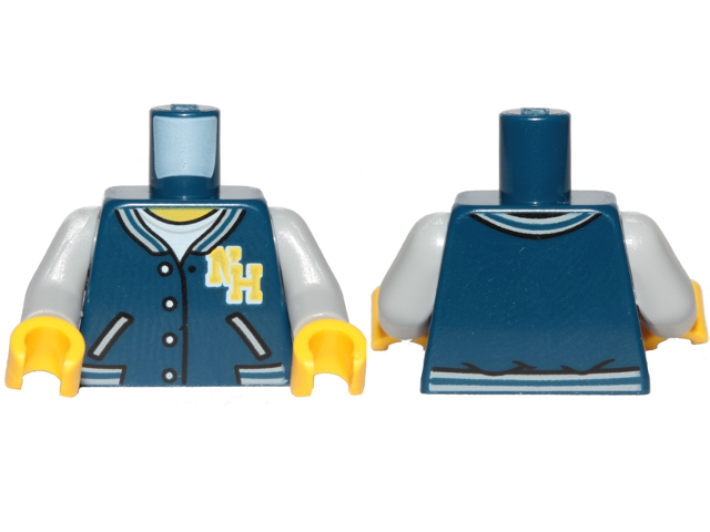 Bricklink Part 973pb3331c01 Lego Torso Jacket White Undershirt Yellow N And H Letters Pattern Light Bluish Gray Arms Yellow Hands Minifigure Torso Assembly Decor Bricklink Reference Catalog