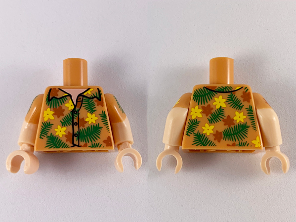 1 X LEGO 76382 Minifigur Rumpf Hülle Hawaiihemd Torso Shirt Hawaiian New 