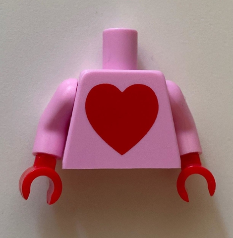 Lego Bright Pink Elephant Valentine/'s Day Minifig w// Red Heart Torso