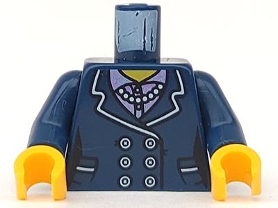 LEGO Minifigure Torso with Blue Suit and Buttons Pattern