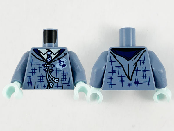 Lego New Sand Blue Mnifigure Torso Female Tattered Robe Hogwarts Patch Tie 