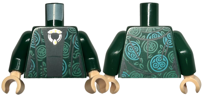 Torso Harry Potter Robe with Green and Medium Green Circles