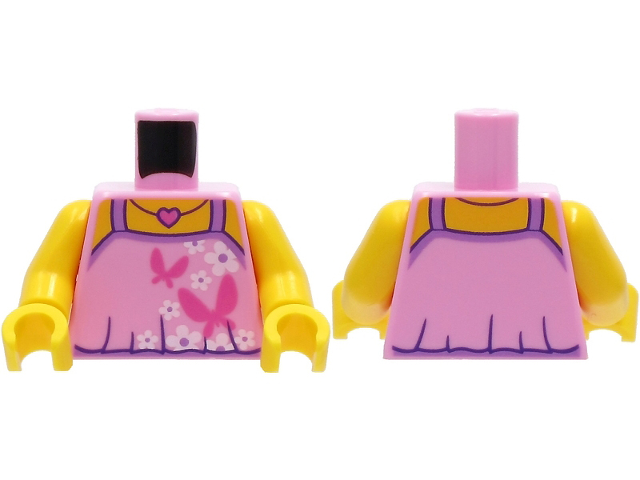Lego Minifigure butterfly girl with heart on torso 