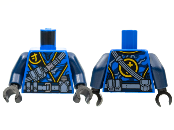 Torso Tunic, Yellow Ninjago Logogram Letter J, Dark Bluish