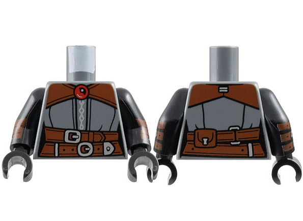Torso Female Robe, Reddish Brown Shoulders, Belts, Silver