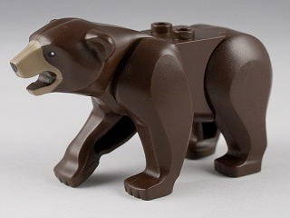 Lego City Black Bear Animal W/ Medium Dark Flesh Muzzle And Beehive cotton Candy 