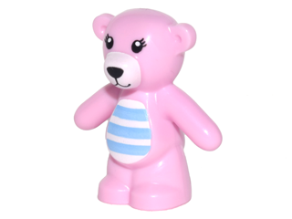 NEW * LEGO TEDDY BEAR ~  Brown Pink Black Stripes Bow Tie Simpsons Bobo Panda 
