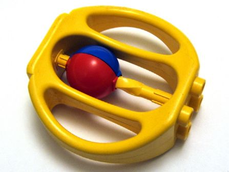 Vintage 1983 LEGO Duplo Baby Toddler BALL RATTLE Teether Oval Red Yellow Green 