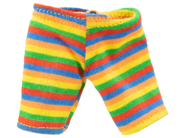 Duplo Doll Cloth Pants with Red Blue Orange Yellow and Green Rainbow Stripes Pattern Part bb0246pb02 BrickLink