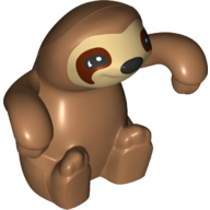 sjælden koloni Brandmand Duplo Sloth with Tan Face, Black Nose, and Eyes with Dark Brown Outline  Pattern : Part bb1288pb01 | BrickLink