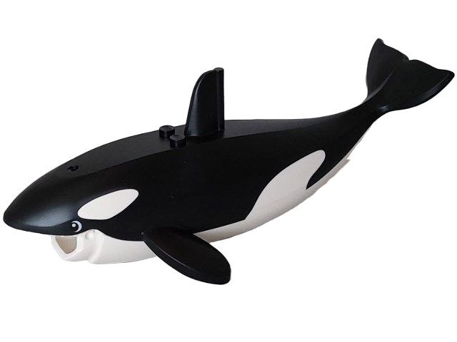 Whale / Orca Body with Molded White Spots and Upper Jaw and