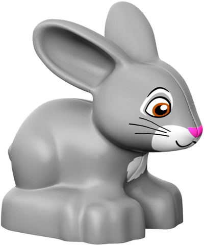 Duplo Bunny / Rabbit Head Pointed Straight with Whiskers and