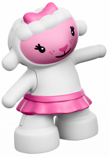 Duplo Sheep Lamb Standing with Pink Bow and Pink Tu Tu Lambie