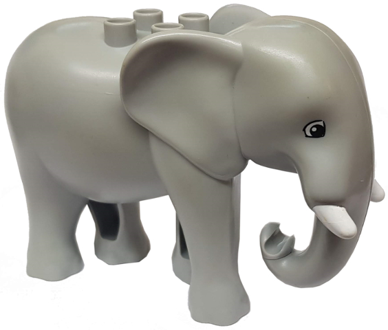Albany Udvikle Litterær kunst Duplo Elephant Adult, Walking, Molded Tusks, Eyes Squared Pattern : Part  eleph3c01pb01 | BrickLink