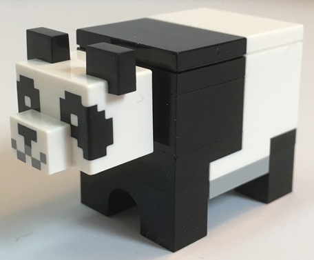 Minecraft Panda (Black Plate with Bar Handle) - Brick Built : Part