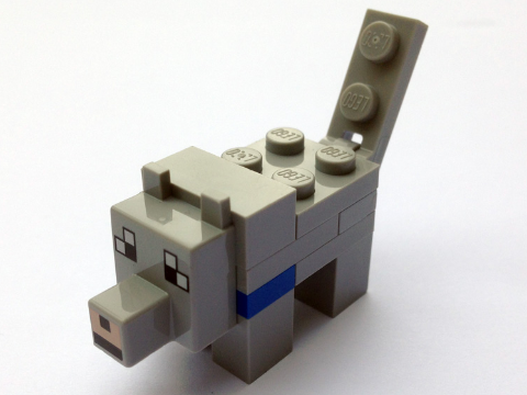 LEGO Minecraft Minifigure Wolf Minifig Grey Animal 