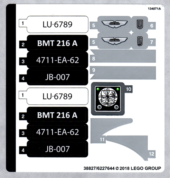 Sticker Sheet for Set 10262 - (38827/6227644)