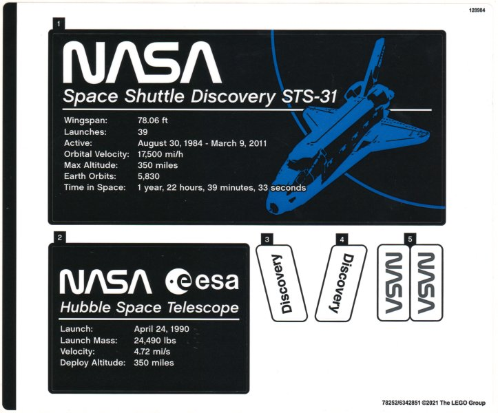 Sticker Sheet for Set 10283, Sheet 1 - (78252/6342851)