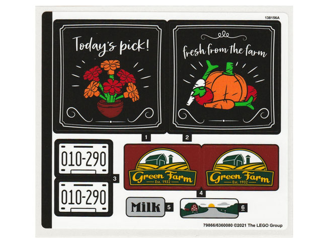 Sticker Sheet for Set 10290, Sheet 1 - (79866/6360080)