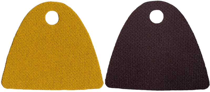 Minifigure Cape Cloth, Straight Bottom with Single Top Hole - Spongy Stretchable Fabric with Bright Light Orange and Dark Brown Sides