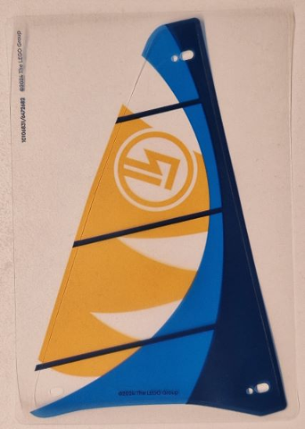 Plastic Sail with Dark Blue, Blue and Bright Light Orange Panels Pattern