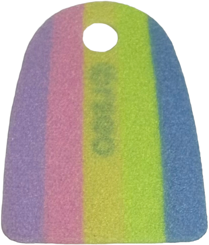 Minifigure Cape Cloth, Narrow with Single Top Hole with Pastel Rainbow Pattern