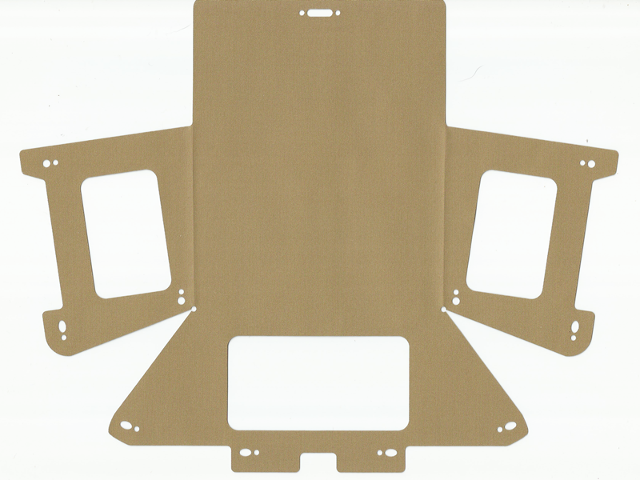 Cloth Vehicle Roof with Folds, 2 Side Windows and Back Window with Black and Dark Tan Sides (Jeep Wrangler)
